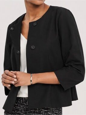 BANANA REPUBLIC Women’s Ponte Peplum Jacket Black Blazer Size 0